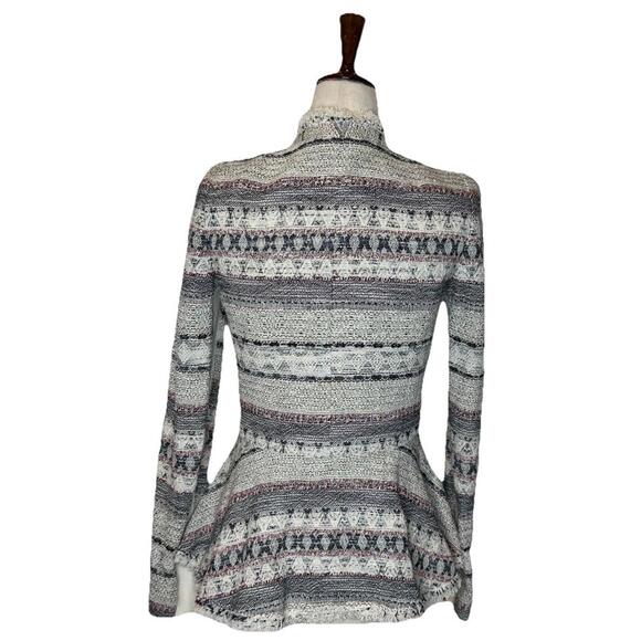 Rebecca Taylor Tweed Pattern Evening Jacket Blazer Womens 2 Multicolor Peplum - Picture 3 of 9
